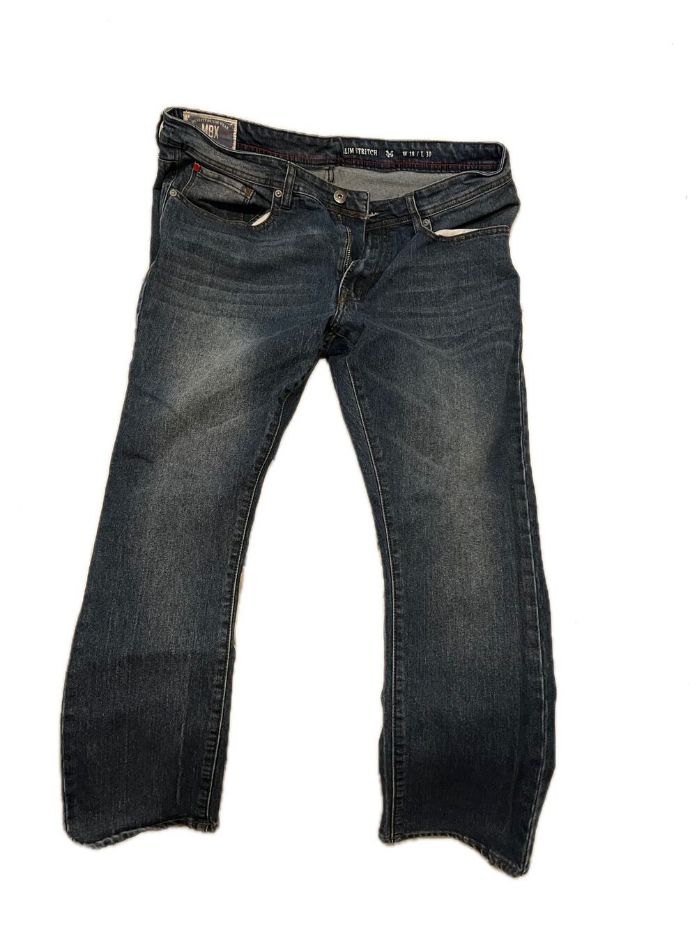 MBX Slim Stretch Blue Jeans Mens 38x30